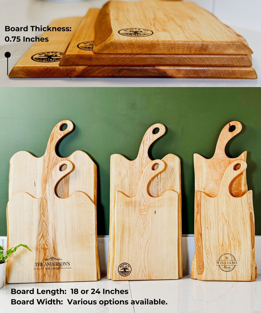 THE CANOPY SERIES: Personalized Live Edge Maple Charcuterie Boards