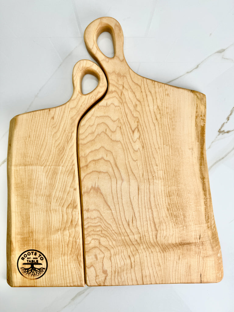 THE NESTLING TIMBERS: Live Edge Maple Charcuterie Boards