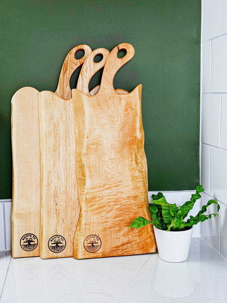 THE CANOPY SERIES: Personalized Live Edge Maple Charcuterie Boards