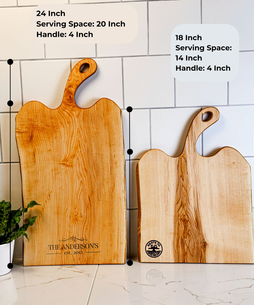 THE CANOPY SERIES: Personalized Live Edge Maple Charcuterie Boards