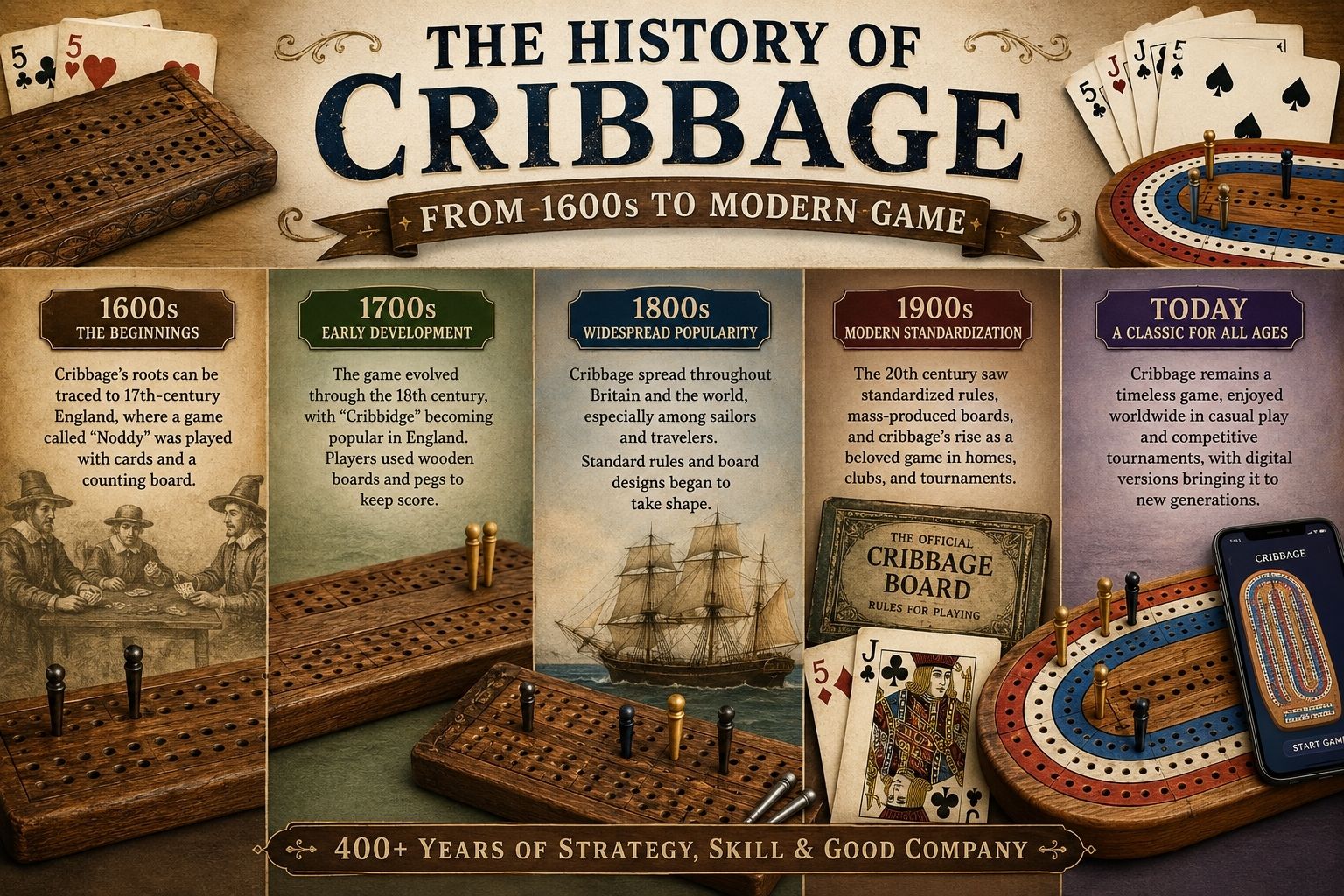 The History of Cribbage: From 1600s to Modern Game