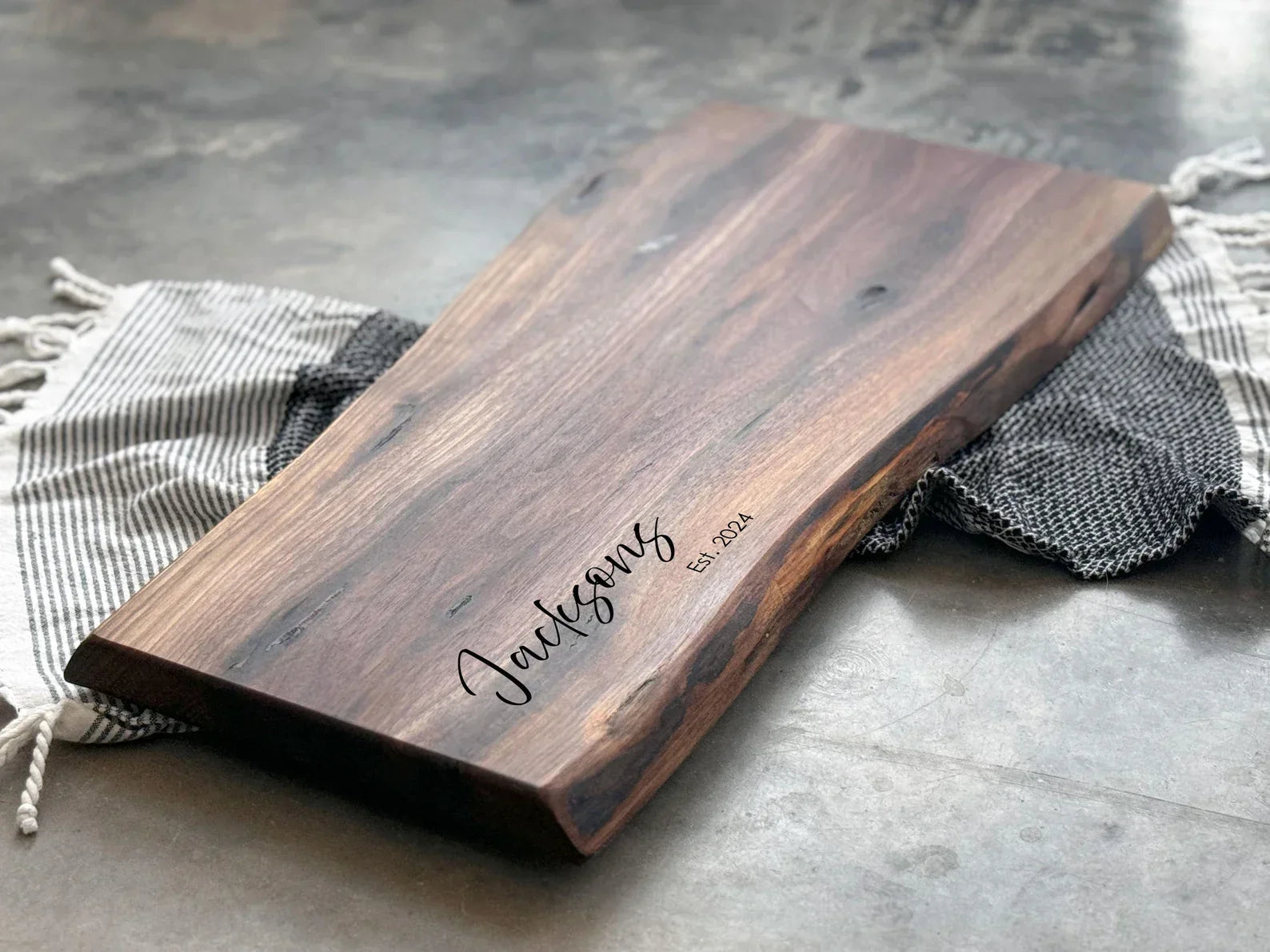 Celebrate Natural Elegance with Our Personalized Live Edge Charcuterie Board