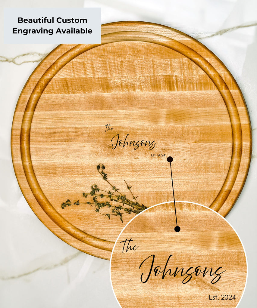 The Round 12x12 Edge Grain Maple Cutting Board