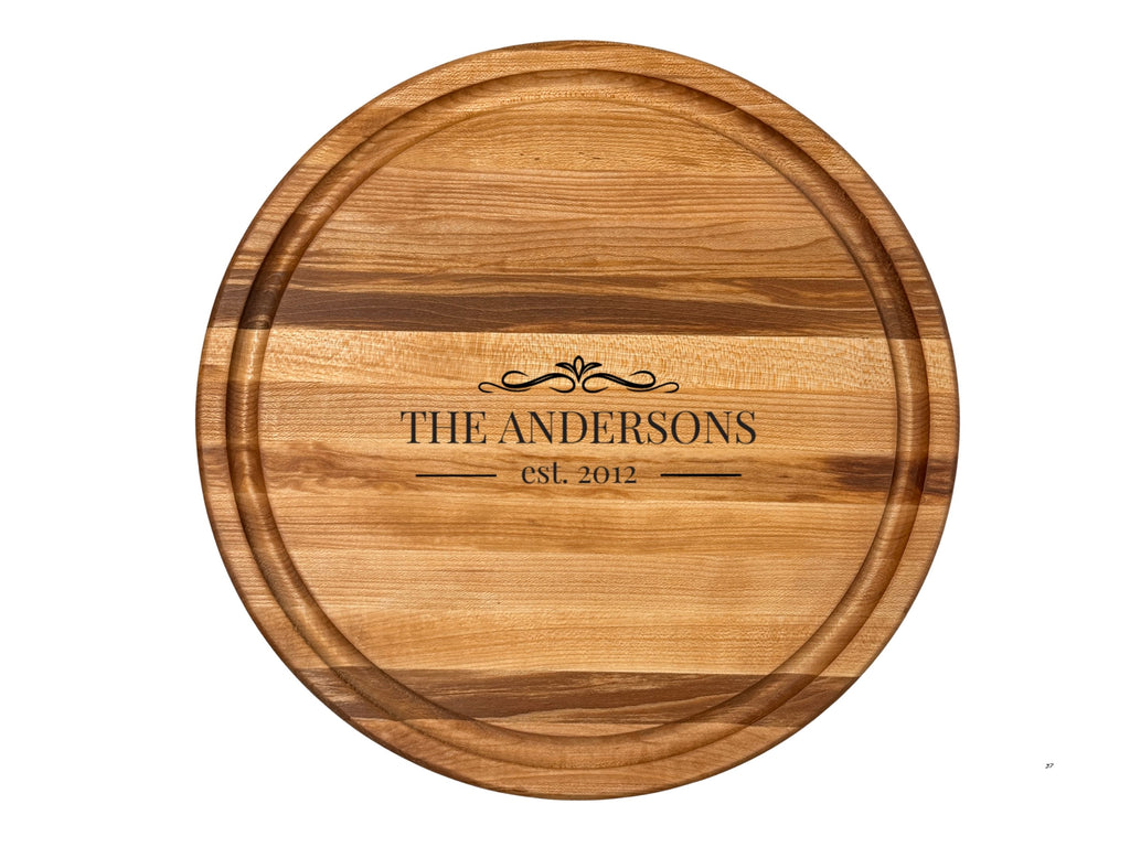 The Round 12x12 Edge Grain Maple Cutting Board