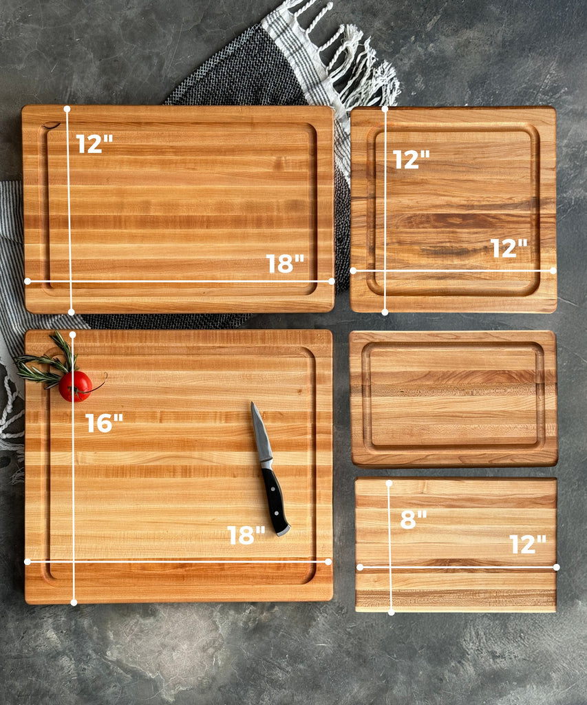 Personalized Cutting Boards, End Grain Walnut and Maple Custom Engraved Boards.