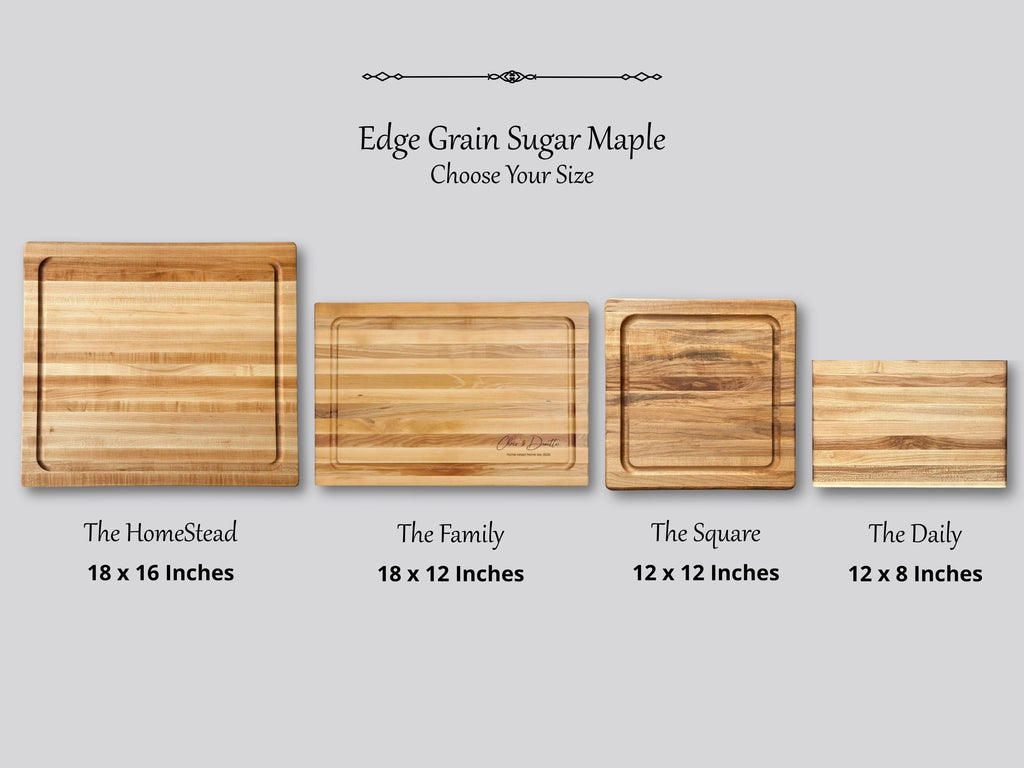 Personalized Cutting Boards, End Grain Walnut and Maple Custom Engraved Boards.
