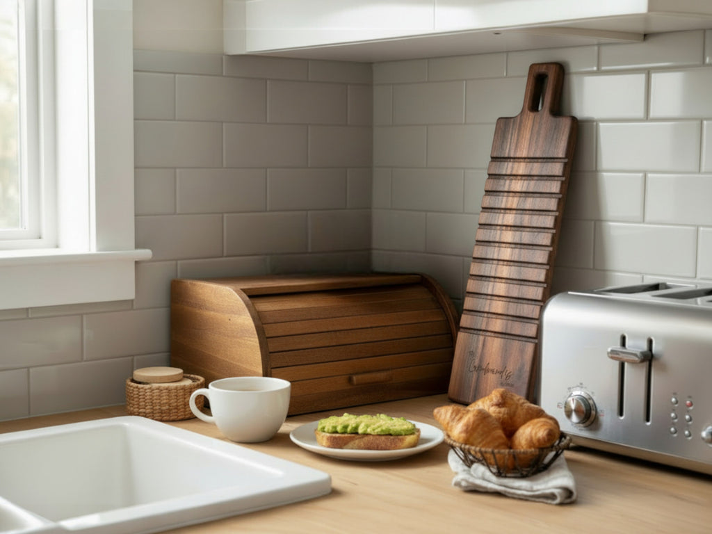 Bread Board: Personalized Bread and Butter Cutting & Serving Board Black Walnut & Maple
