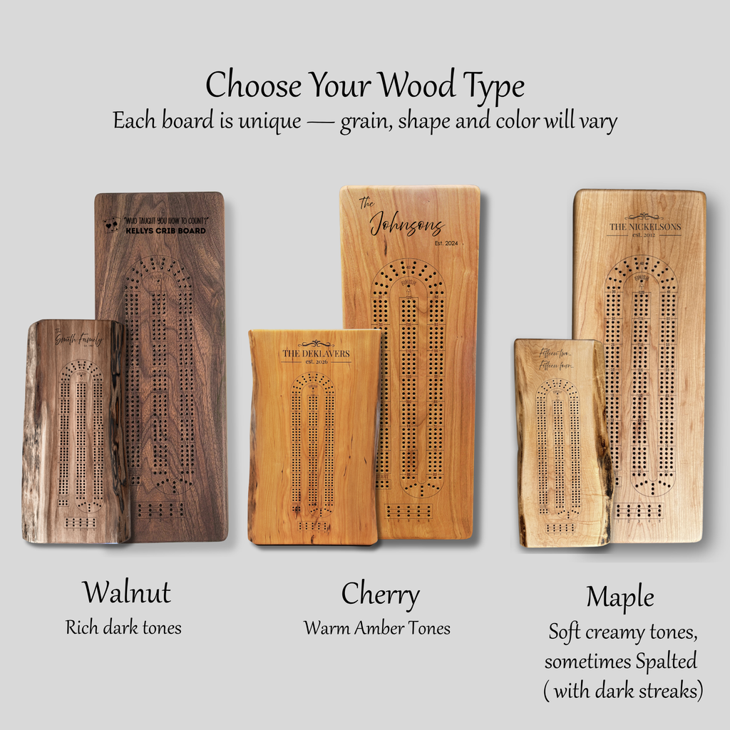 Classic Cribbage Board | Personalized Wood Cribbage Board Gift