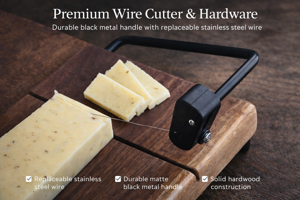 Personalized Cheese Slicer with Wire Cutter, Cheese Cutting  Board, in Maple or Walnut