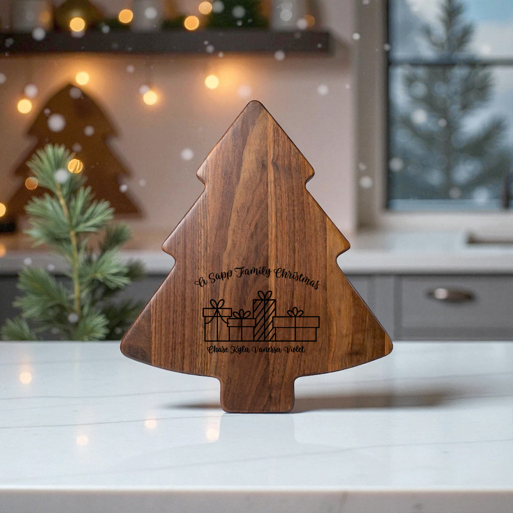 Holiday Charcuterie Boards - Personalized Christmas Tree Tray