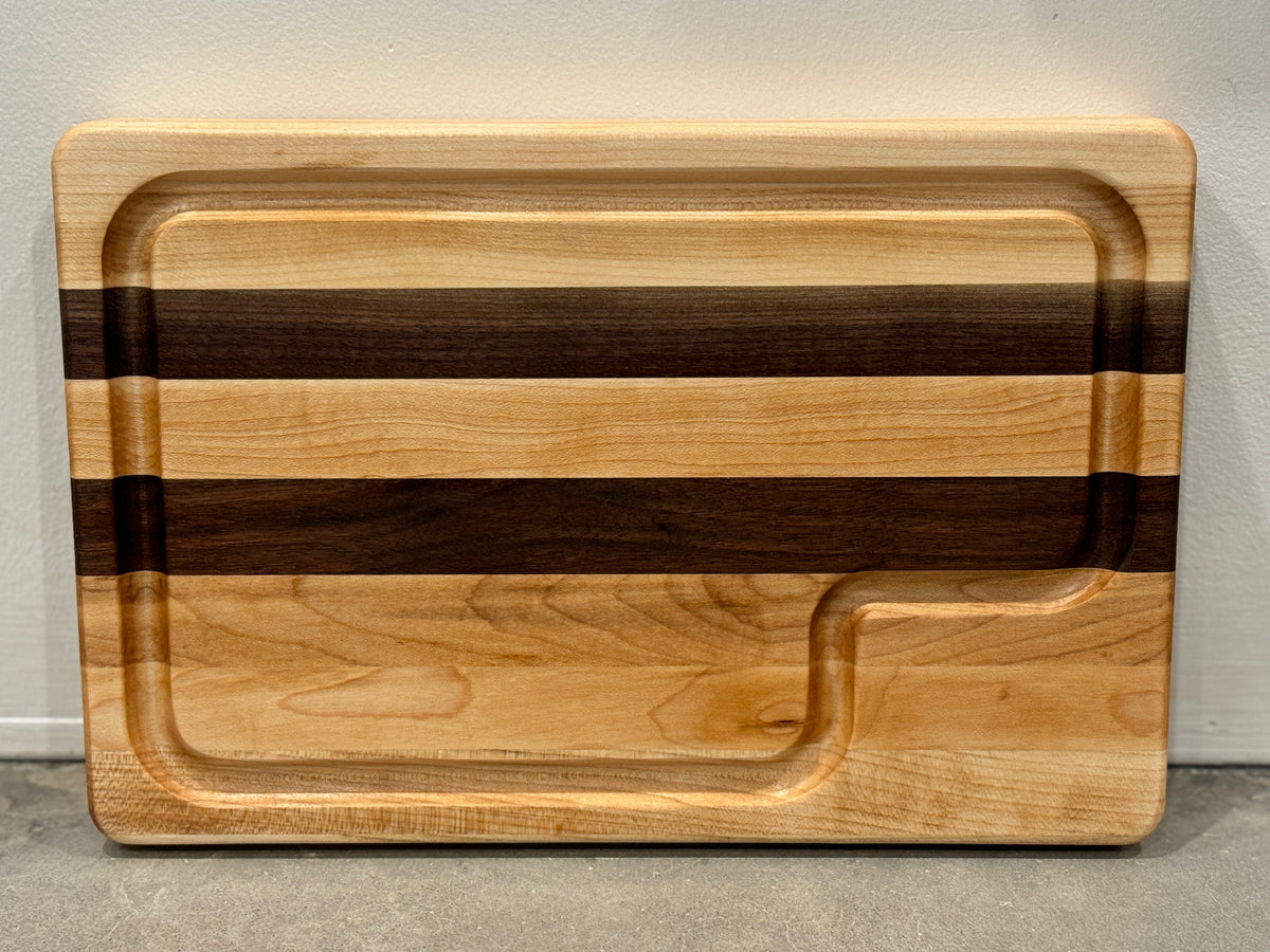 The DAILY BLOCK: 12x8 Edge Grain Maple &amp; Walnut Accented Cutting Board