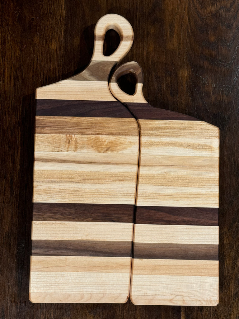 THE NESTLING TIMBERS: Personalized Hand Crafted Maple & Walnut Accent Charcuterie Boards