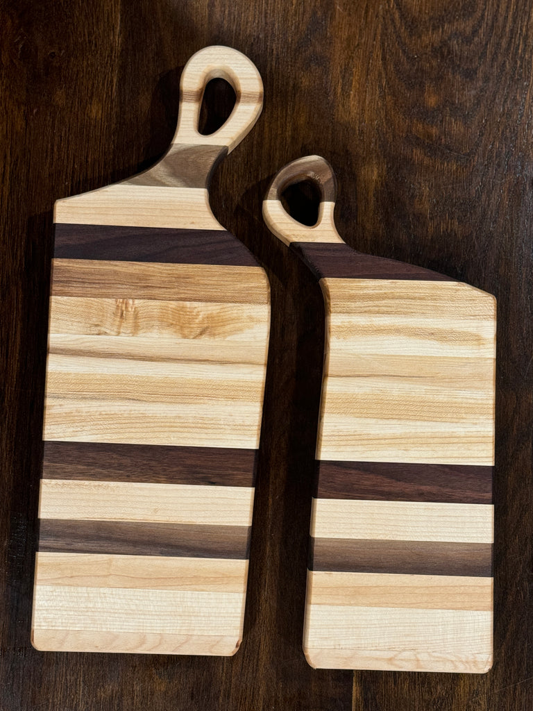 THE NESTLING TIMBERS: Personalized Hand Crafted Maple & Walnut Accent Charcuterie Boards