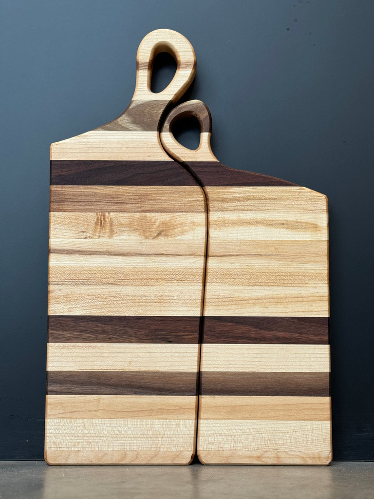 THE NESTLING TIMBERS: Personalized Hand Crafted Maple & Walnut Accent Charcuterie Boards