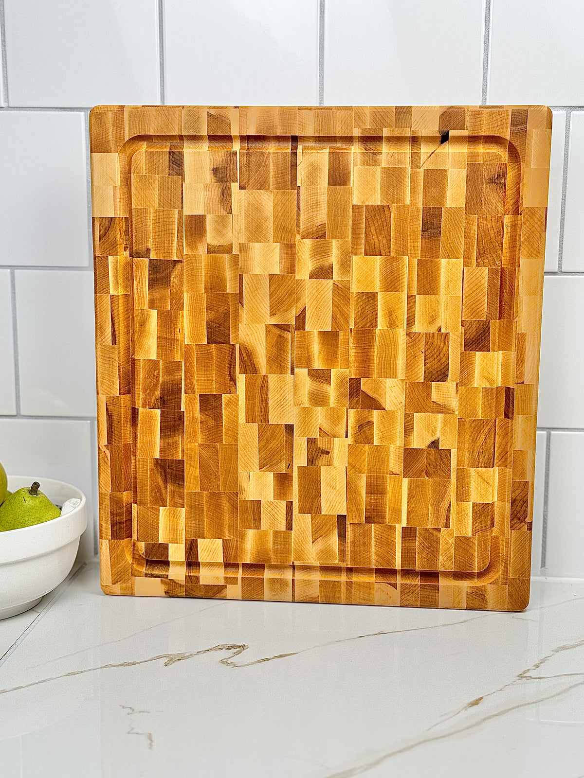 Personalized Cutting Boards, End Grain Walnut and Maple Custom Engraved Boards.