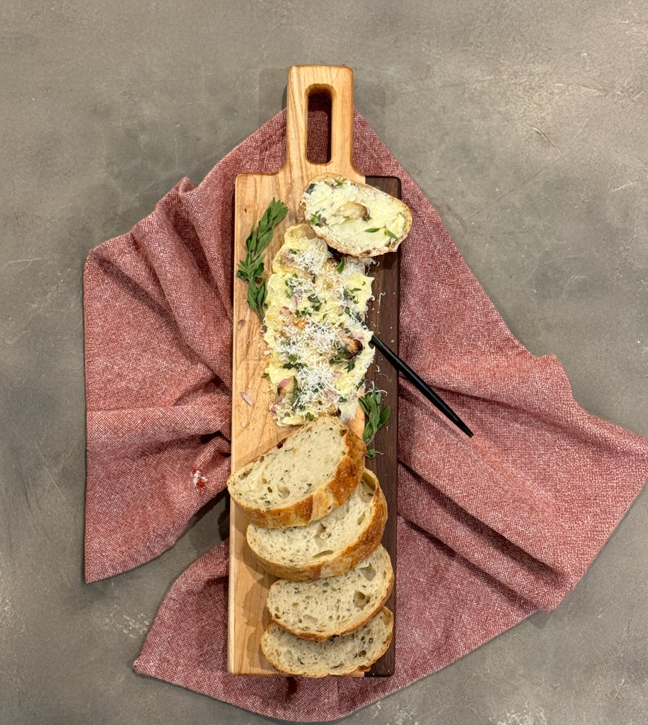 Bread Board: Personalized Bread and Butter Cutting & Serving Board Black Walnut & Maple