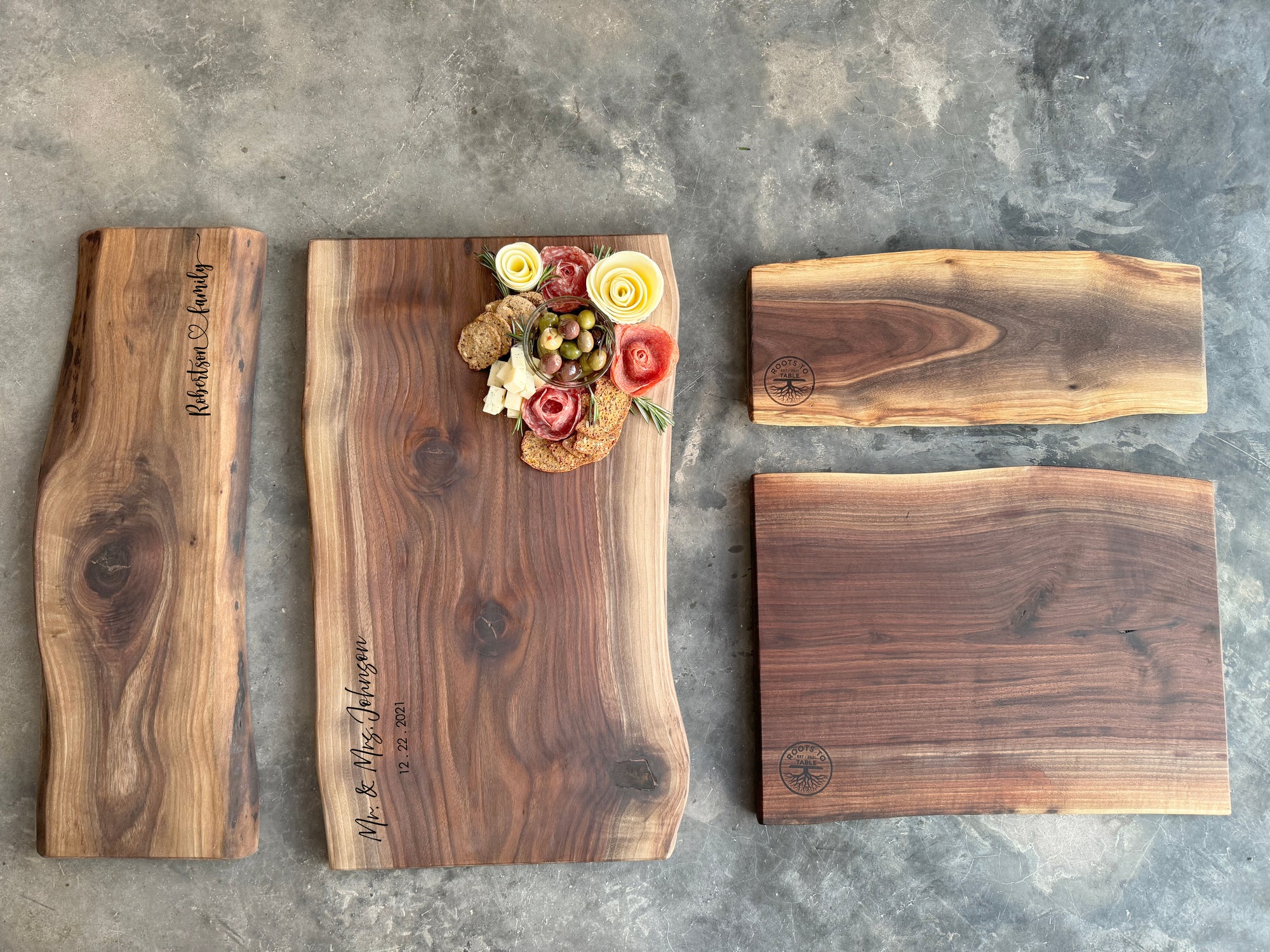 Personalized Live Edge Charcuterie Boards