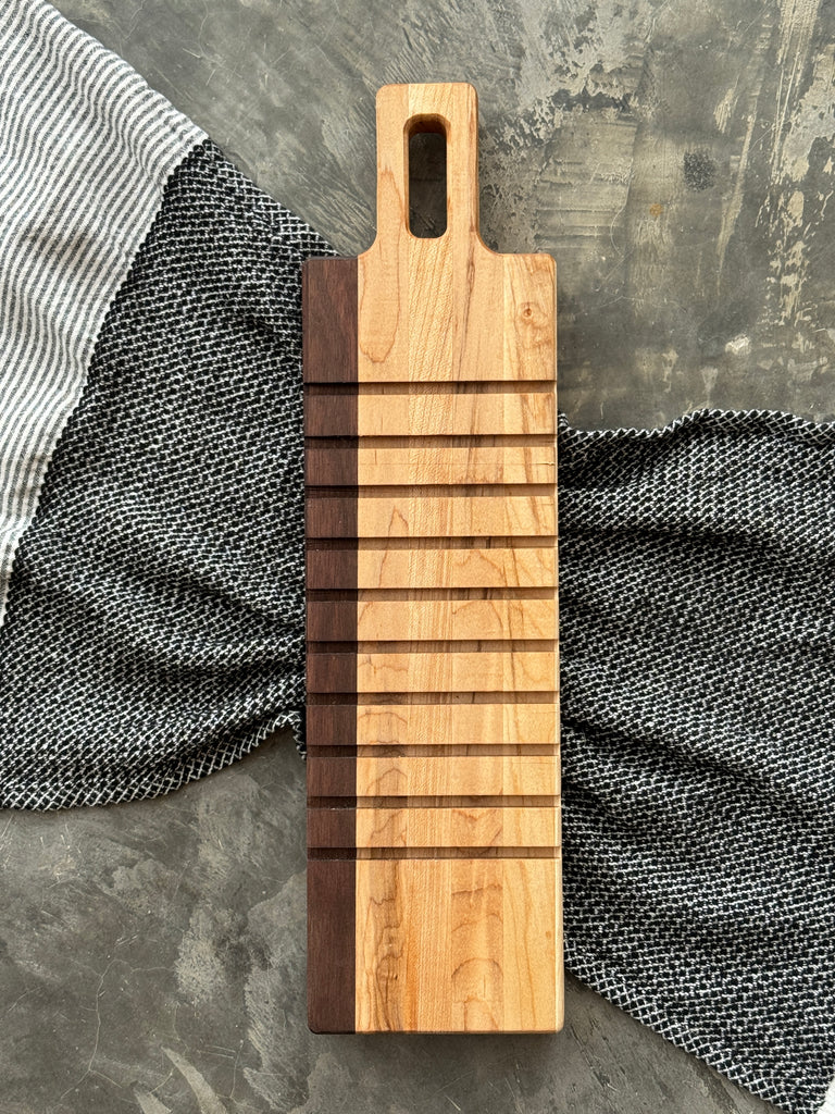 Bread Board: Personalized Bread and Butter Cutting & Serving Board Black Walnut & Maple