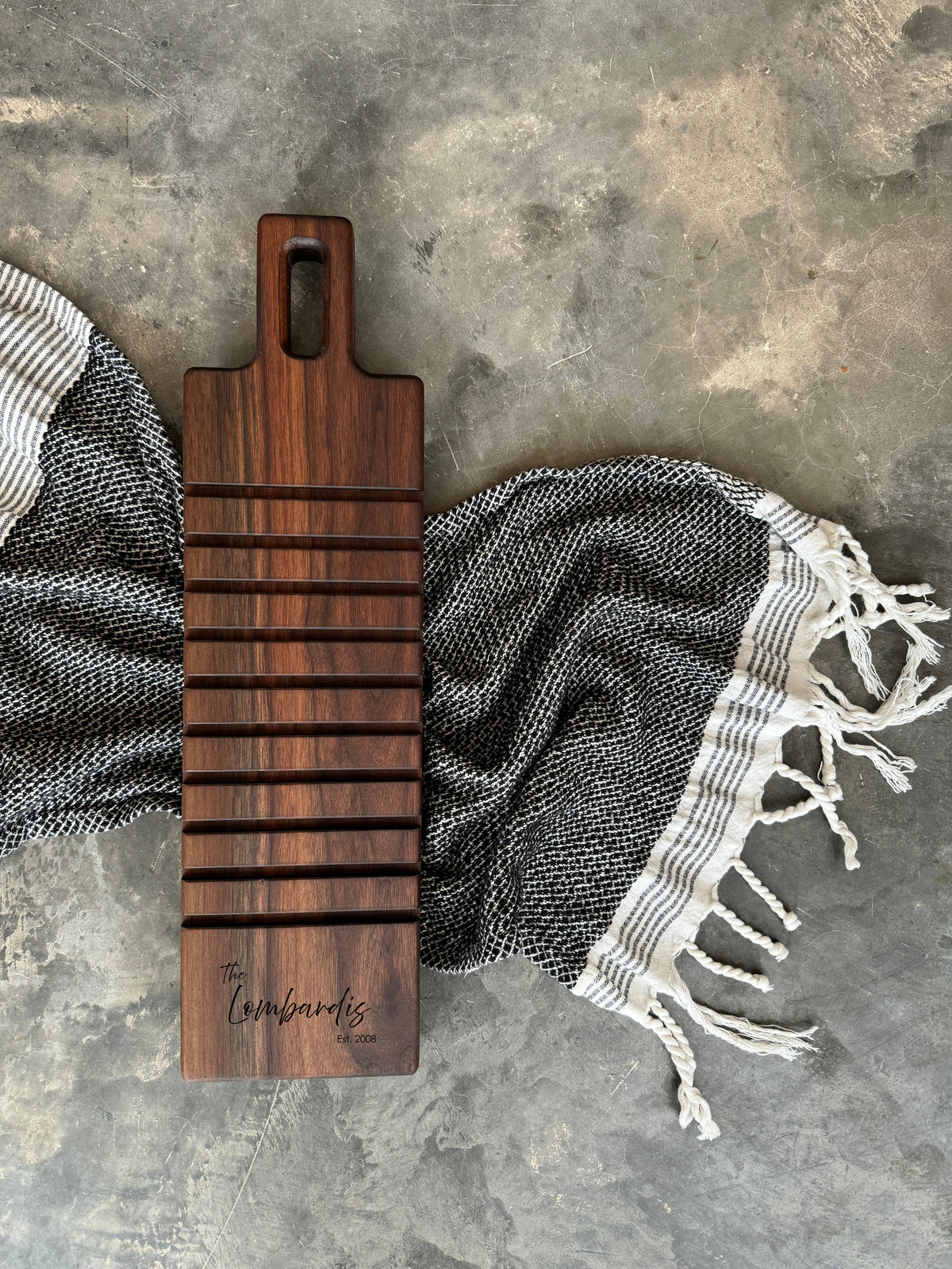 Bread Board: Personalized Bread and Butter Cutting &amp; Serving Board Black Walnut &amp; Maple