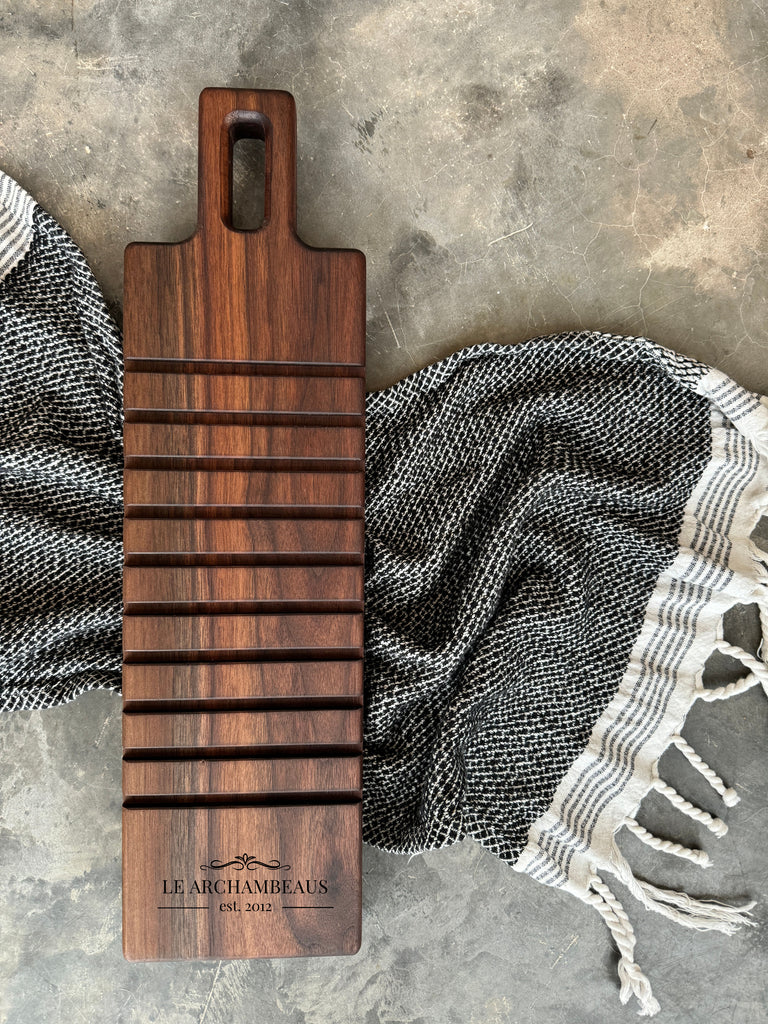 Bread Board: Personalized Bread and Butter Cutting & Serving Board Black Walnut & Maple