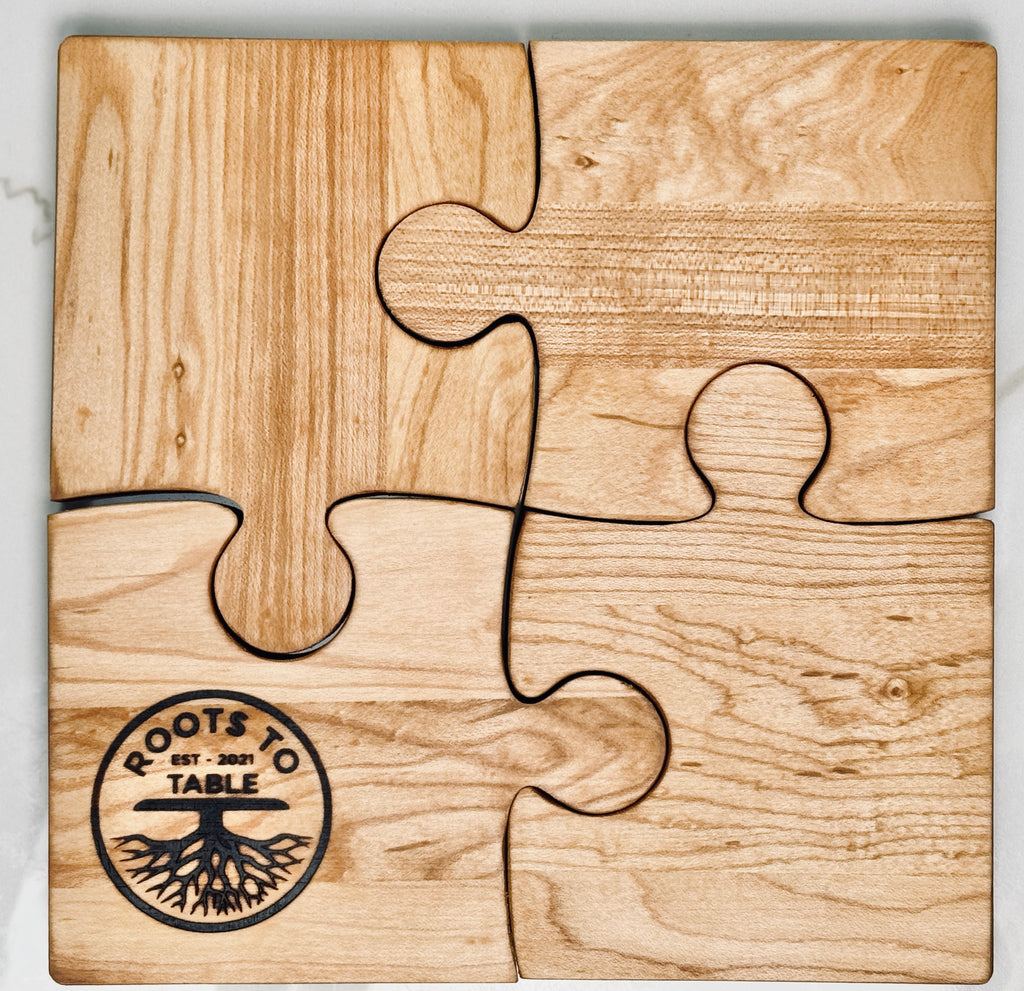 Maple Jigsaw Puzzle Coasters Set of 4