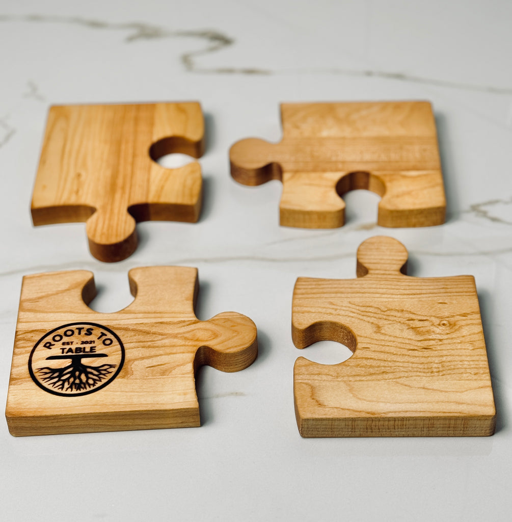 Maple Jigsaw Puzzle Coasters Set of 4