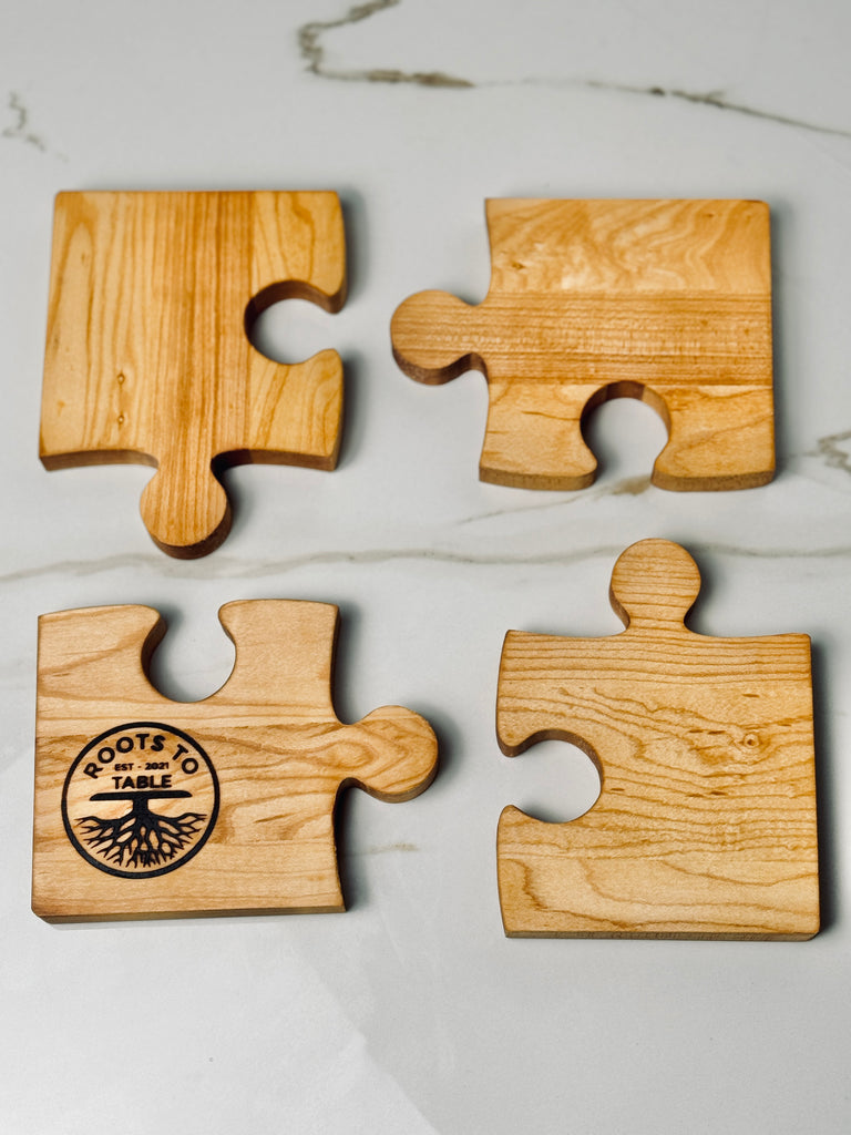 Maple Jigsaw Puzzle Coasters Set of 4