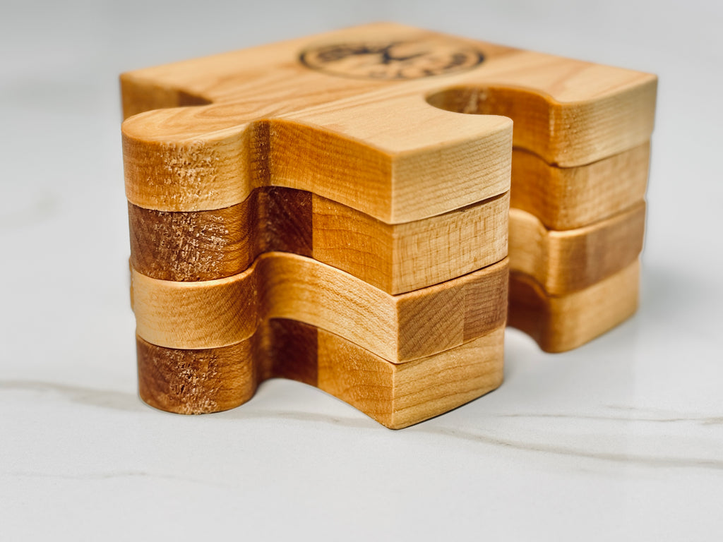 Maple Jigsaw Puzzle Coasters Set of 4