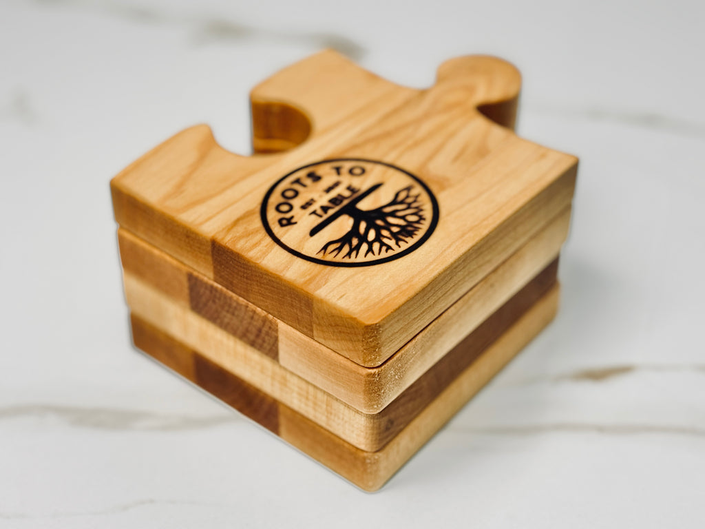 Maple Jigsaw Puzzle Coasters Set of 4