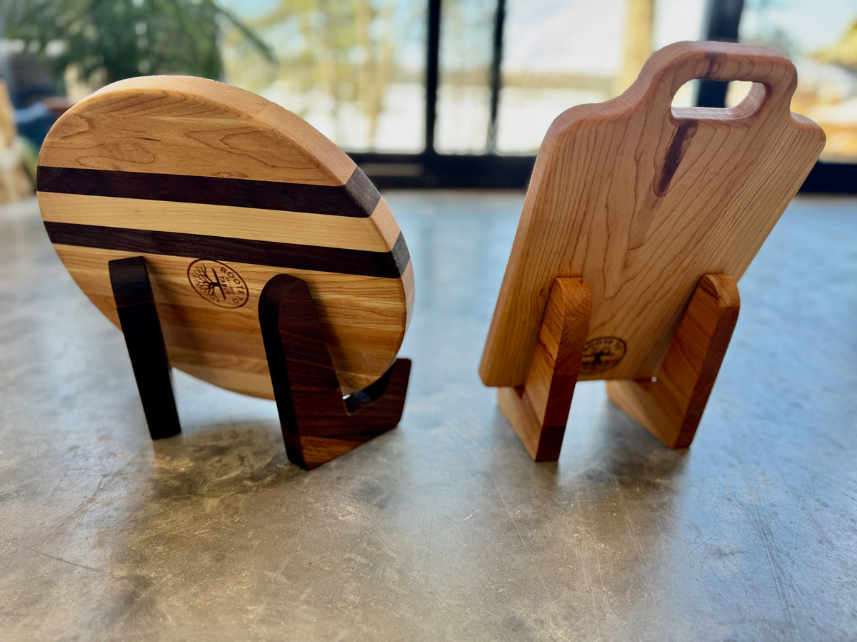Wood Cutting Board Display Stand, Wooden Charcuterie Board Feet