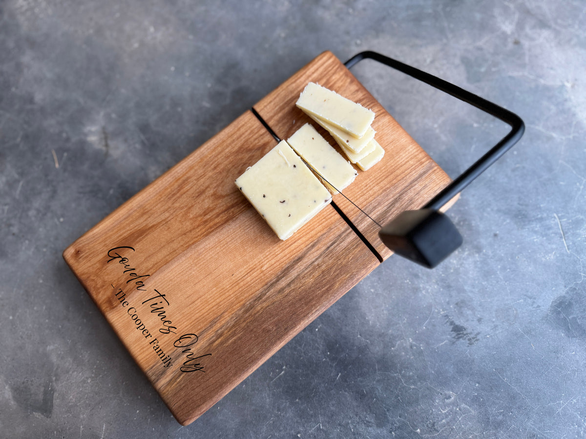Personalized Cheese Slicer with Wire Cutter, Cheese Cutting  Board, in Maple or Walnut