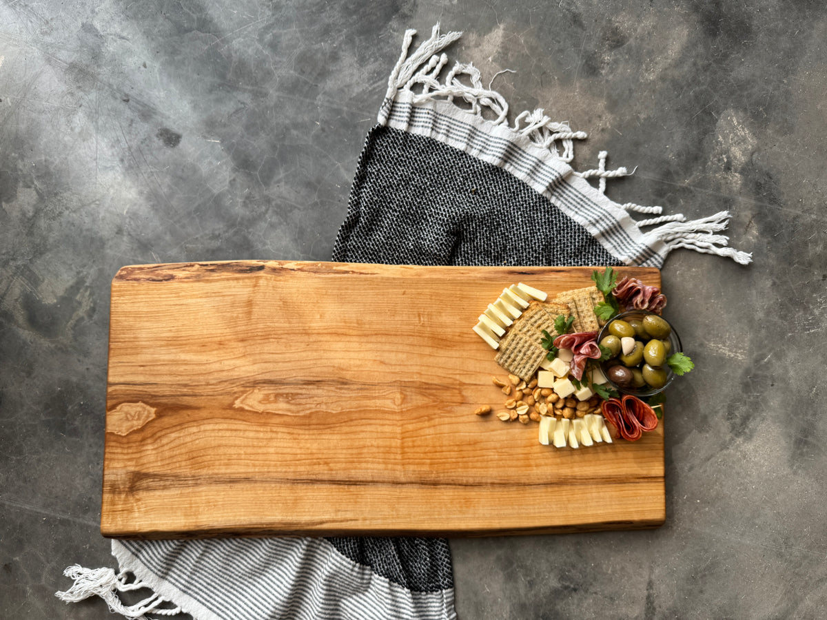 Personalized Live Edge Charcuterie Board, Maple Rustic Cheese Boards, Custom Engraved Wood Serving Tray Wedding &amp; Housewarming Gift