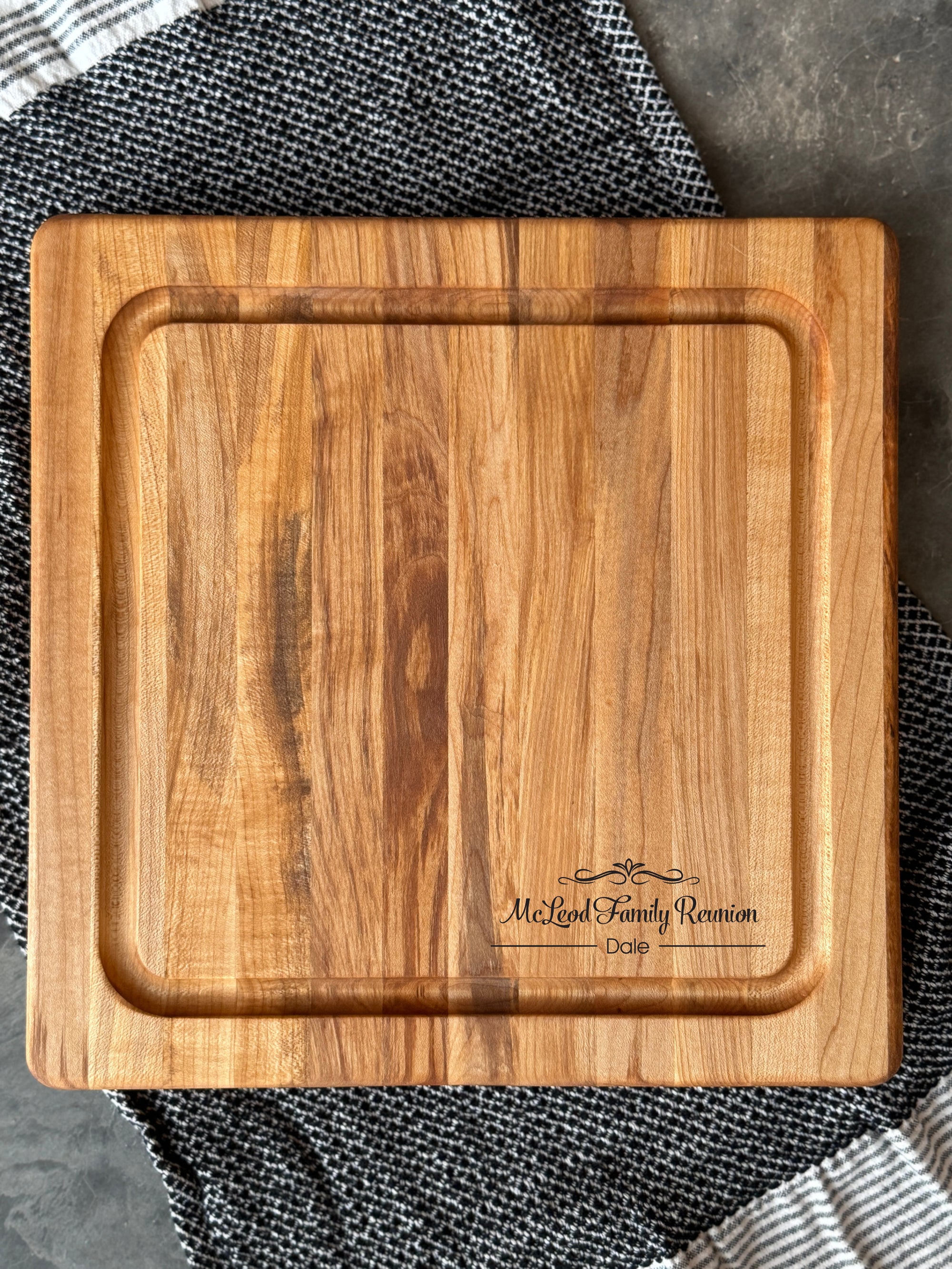 Square 12x12 Inch Edge Grain Maple Cutting Board