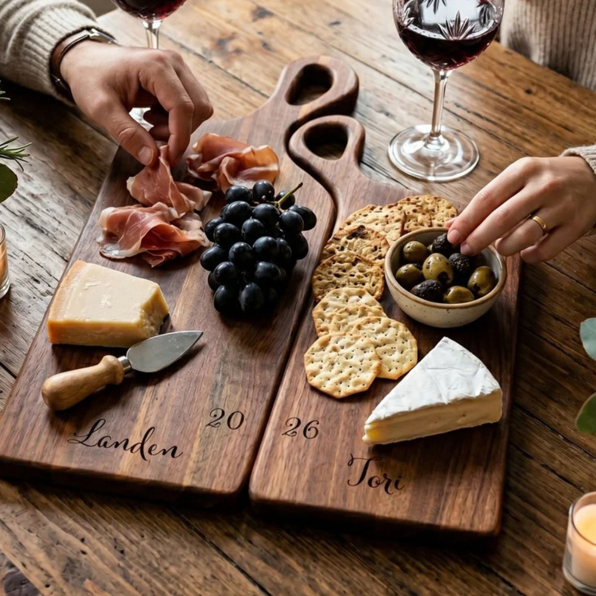 Personalized Nesting Charcuterie Board - Perfect Couples Gift