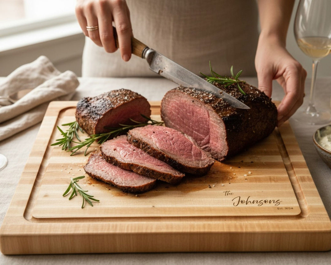 Personalized maple edge grain cutting board