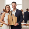 Personalized nesting charcuterie board set engraved with couple names Olivia and Owen in walnut wood for wedding and anniversary gifts