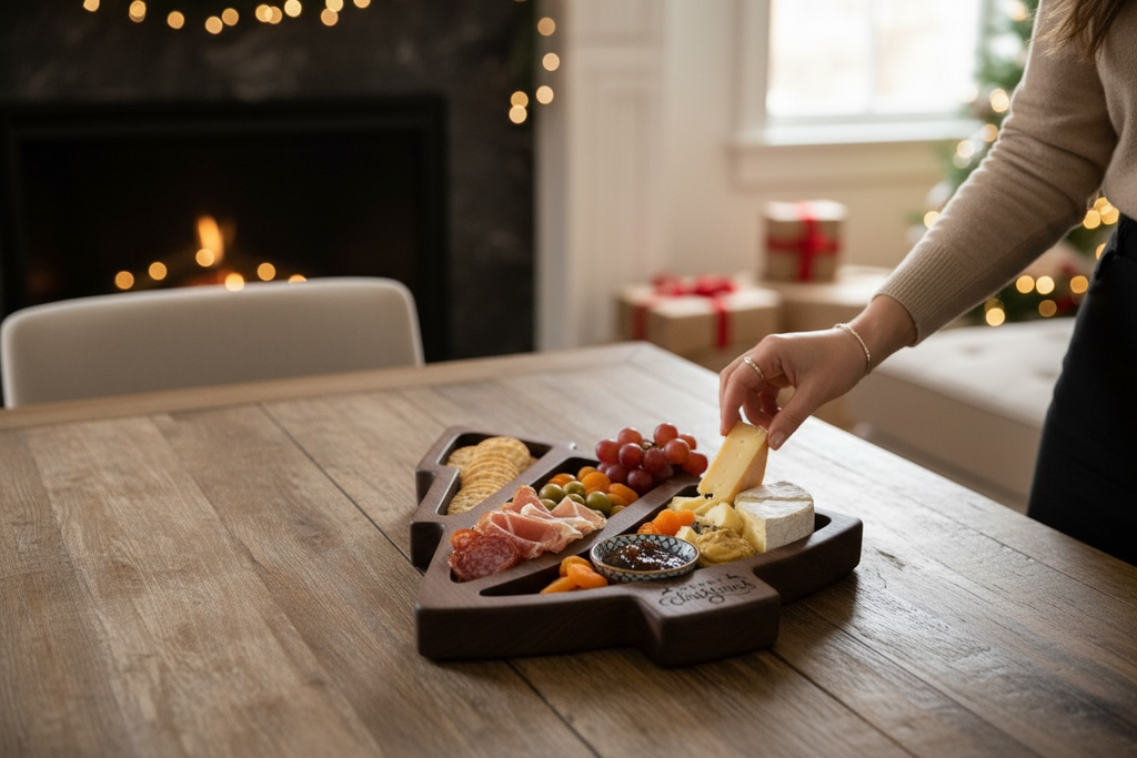 Holiday Charcuterie Boards - Personalized Christmas Tree Tray