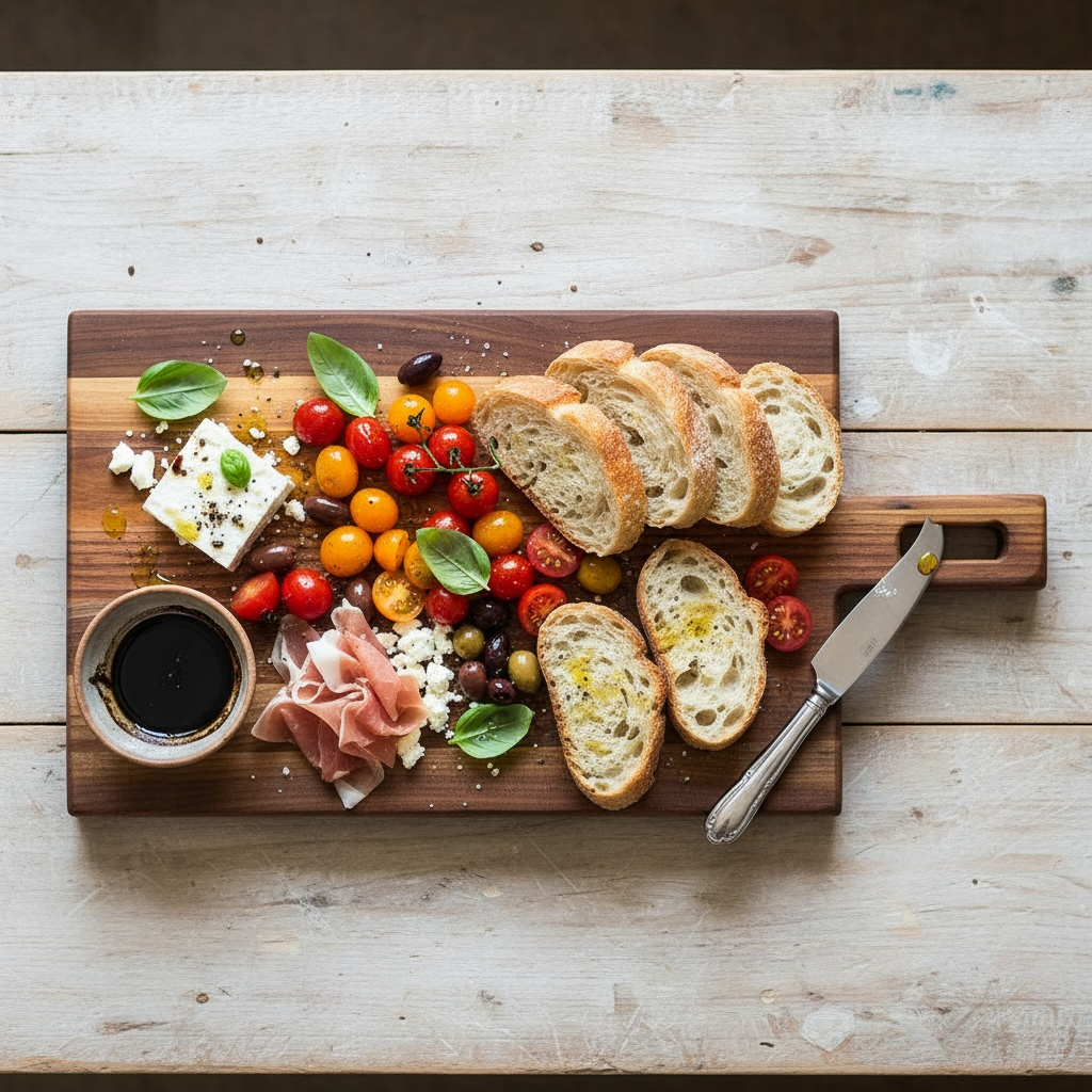 Personalized Charcuterie Board with Handle, Modern Cheese Server, Minimalist Wooden Cutting Board in Walnut or Maple