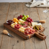 Personalized Charcuterie Board with Handle, Modern Cheese Server, Minimalist Wooden Cutting Board in Walnut or Maple