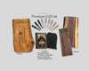 Bicycle Lux Spades premium crib board set displayed on a light gray background, includes engraved wooden cribbage board, a deck of Bicycle Spades cards, metal pegs, and a black velvet pouch.