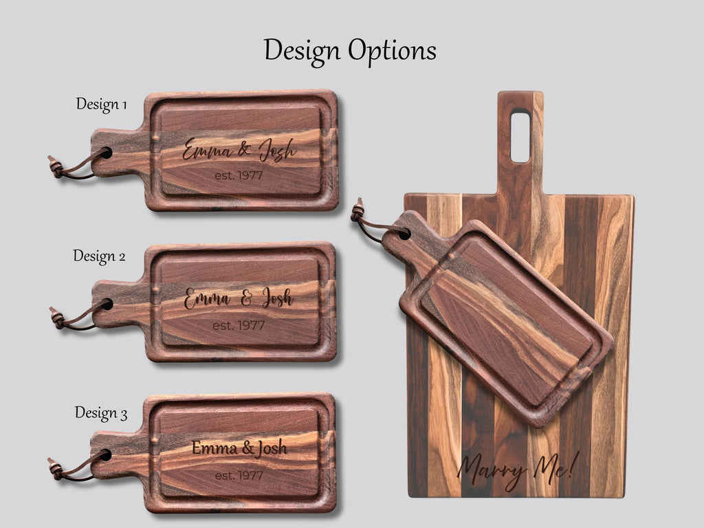 Personalized Cheese Board Set, Engraved Charcuterie with 4 Mini Boards