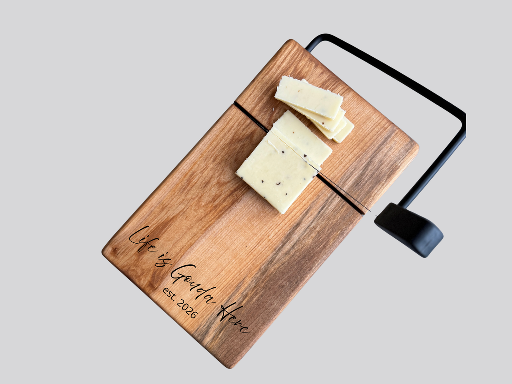Personalized Cheese Slicer with Wire Cutter, Cheese Cutting  Board, in Maple or Walnut