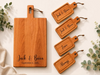 Personalized Cheese Board Set, Engraved Charcuterie with 4 Mini Boards