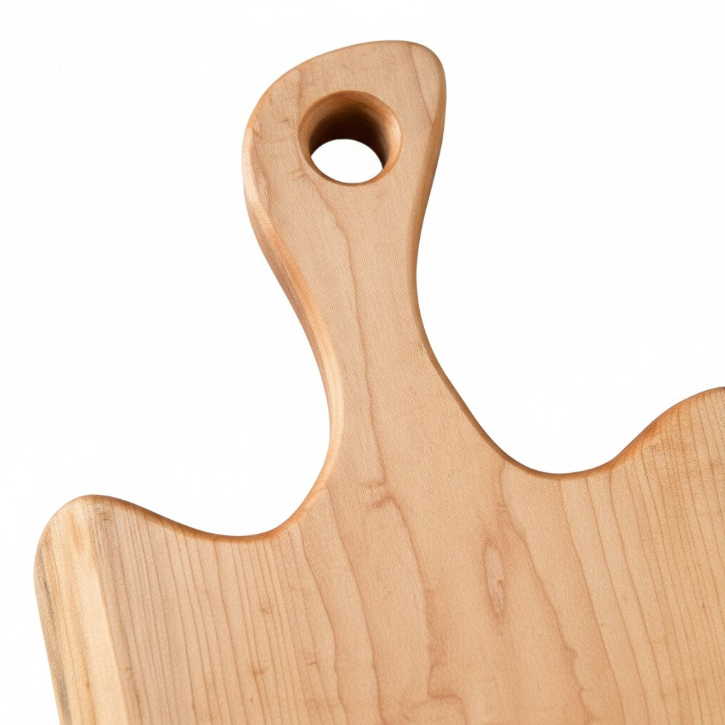 Personalized Maple Charcuterie Board with Handle | Custom Engraved Live Edge Serving Board