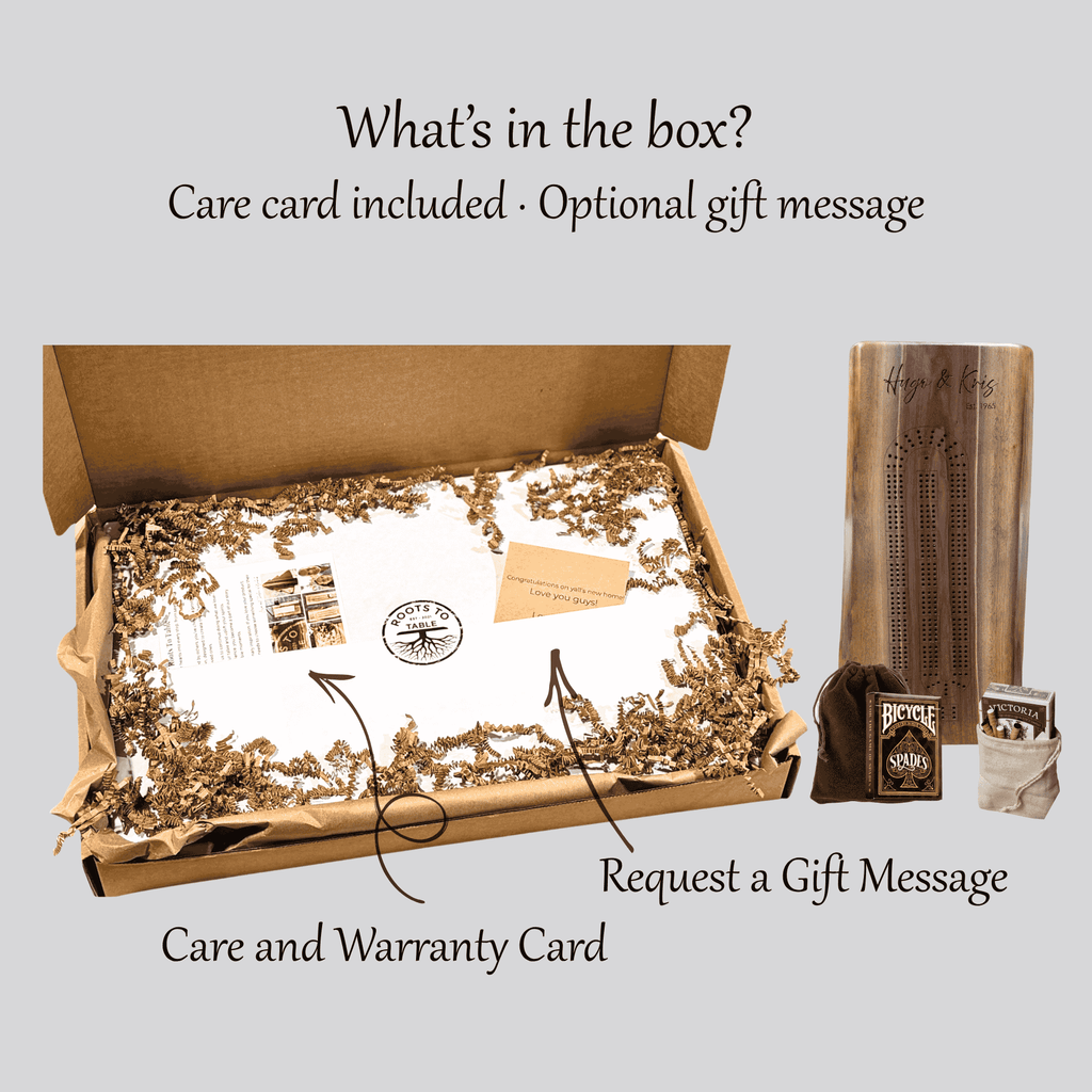 Personalized Custom Live Edge Cribbage Board, Maple or Black Walnut Crib Boards with Live Edge Design, Rustic Game Board with Peg Storage, Custom Engraved Gifts, Fun Family Game