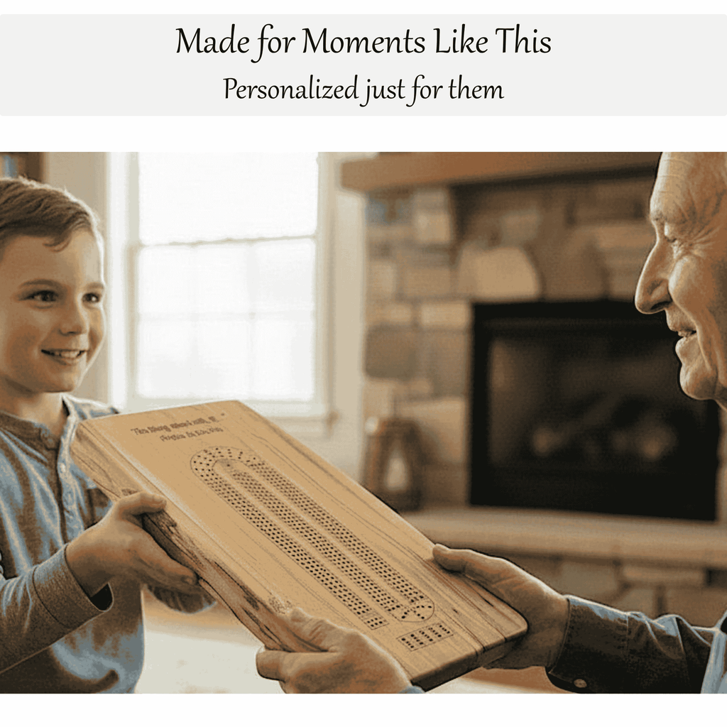 Personalized Custom Live Edge Cribbage Board, Maple or Black Walnut Crib Boards with Live Edge Design, Rustic Game Board with Peg Storage, Custom Engraved Gifts, Fun Family Game