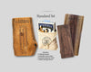  The set includes a personalized wood cribbage board, three different coloured wooden birch pegs, a canvas storage pouch labeled 'Roots To Table', and a box of 'Victoria' playing cards.