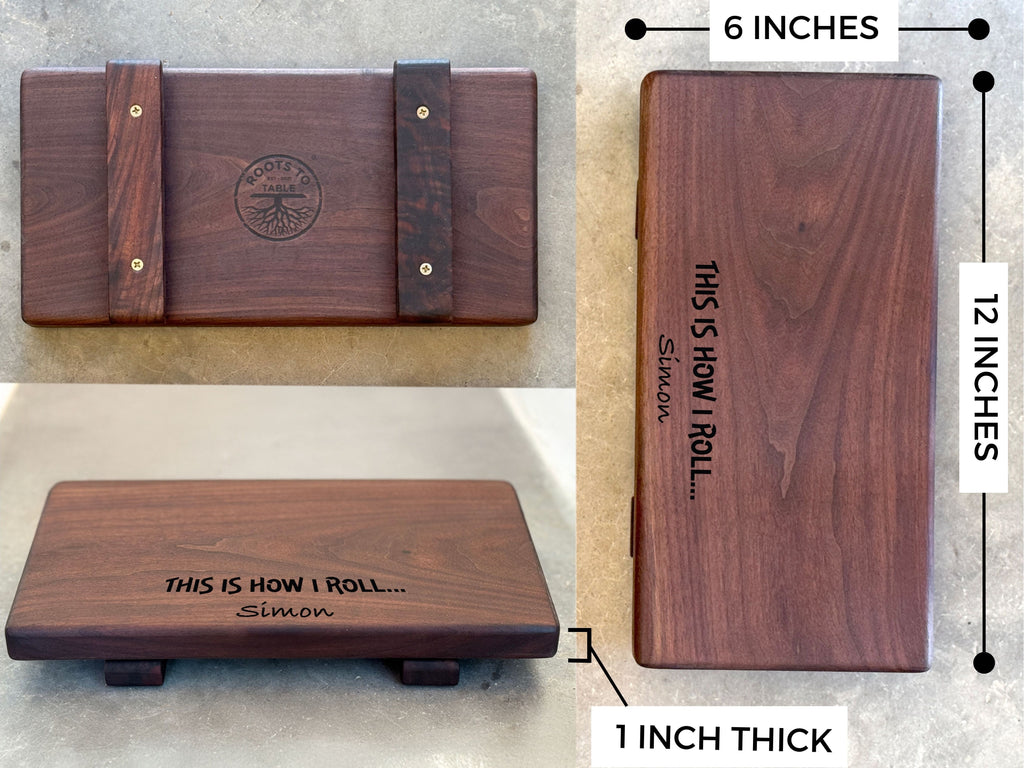 Personalized Wooden Sushi Board Set: Maple or Walnut, Engraved Sushi Platter