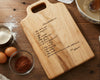 Personalized Handwritten Recipe Cutting Board, Custom Maple Charcuterie Board with Handwritten Recipe Engraving. Gift for Housewarming, Mom, Grandma