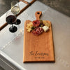 Personalized Cherry Charcuterie Board with Handle | Custom Engraved Live Edge Serving Board